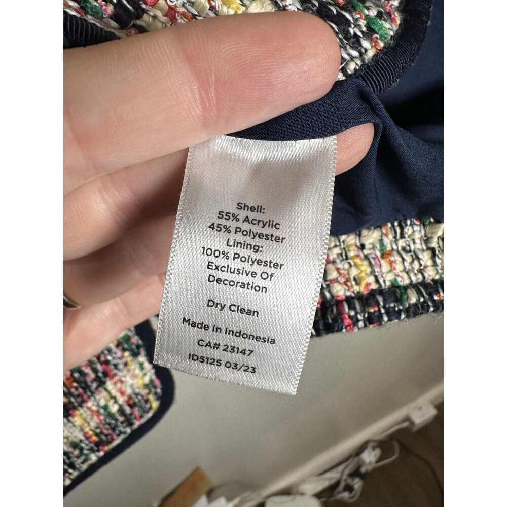 Talbots Jacket Blazer Size 16 Multicolor Tweed Trim Preppy Work Career - Picture 8 of 10